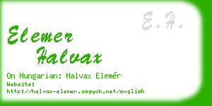 elemer halvax business card